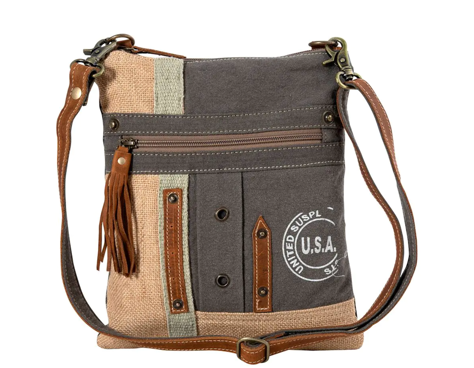 Myra | USA Canvas Patch Crossbody Bag *FINAL SALE*