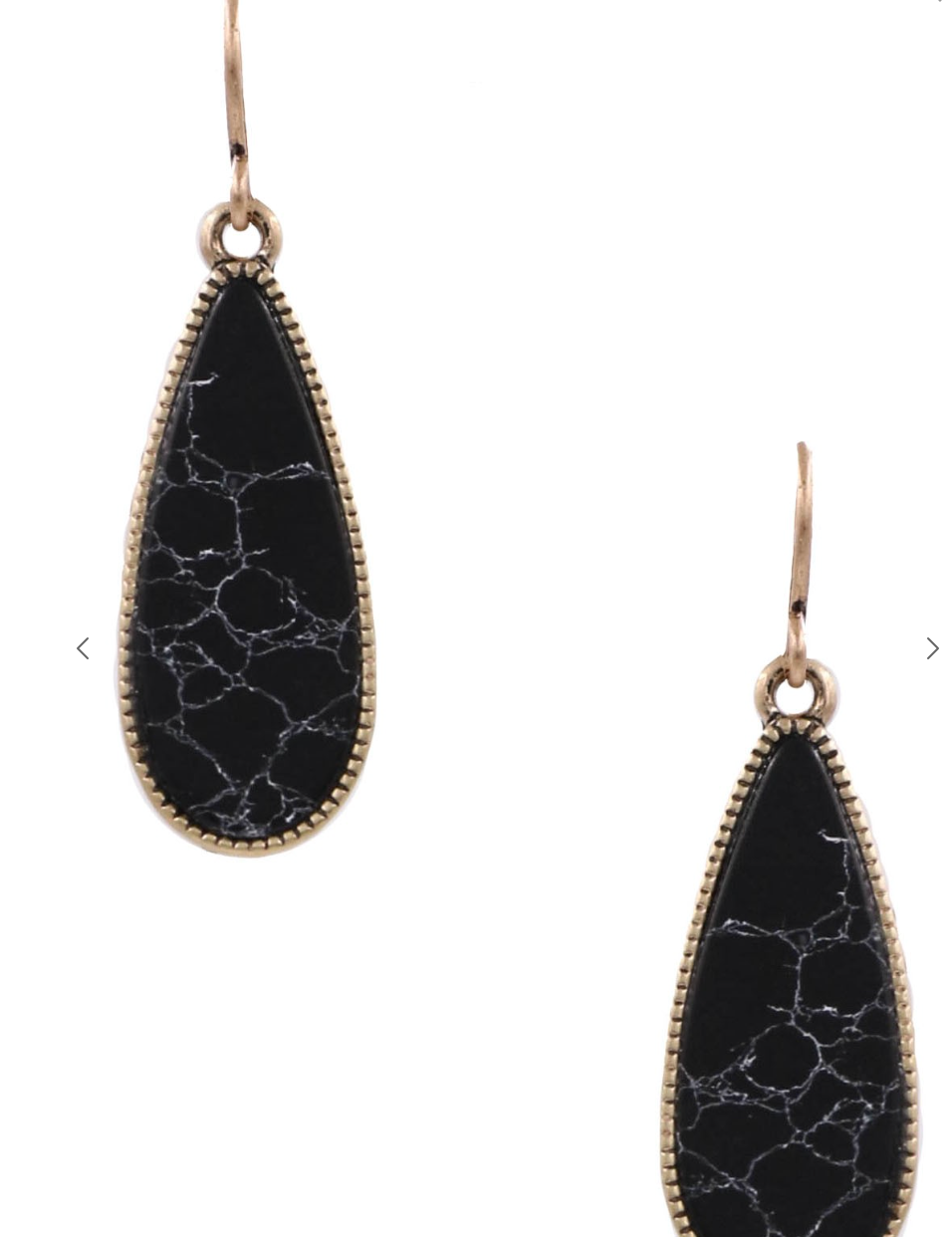 Metal & Faux Stone Teardrop Earrings *Final Sale*