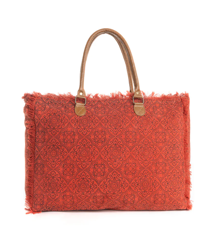Myra Bag | Triple Fork Ranch Weekender Bag in Scarlet *FINAL SALE*