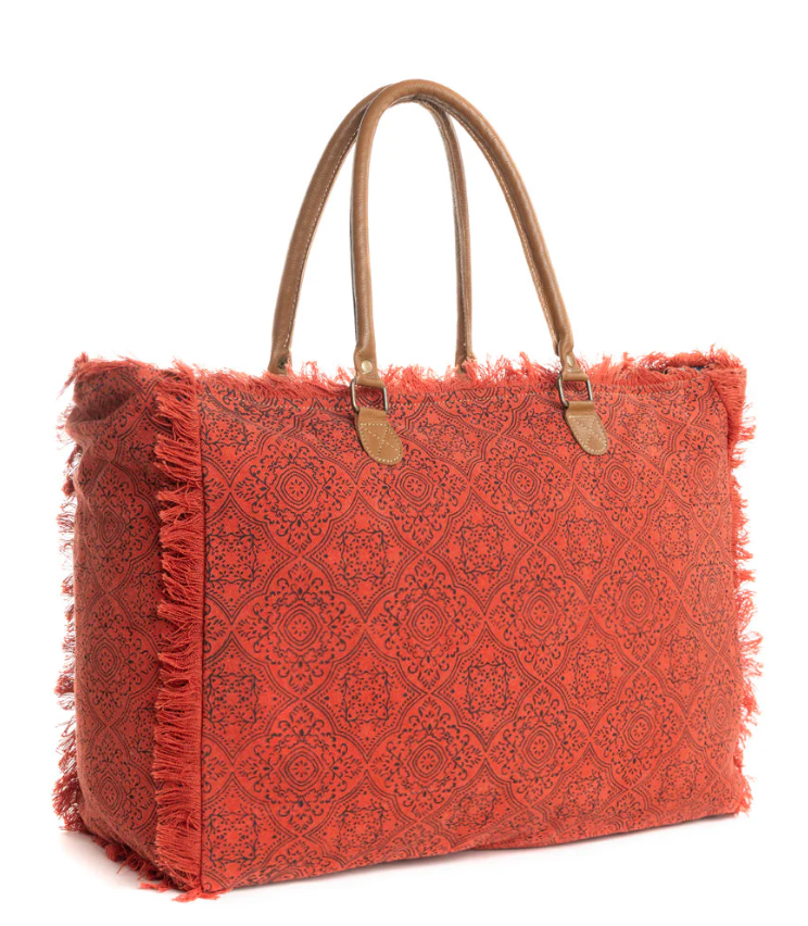 Myra Bag | Triple Fork Ranch Weekender Bag in Scarlet *FINAL SALE*
