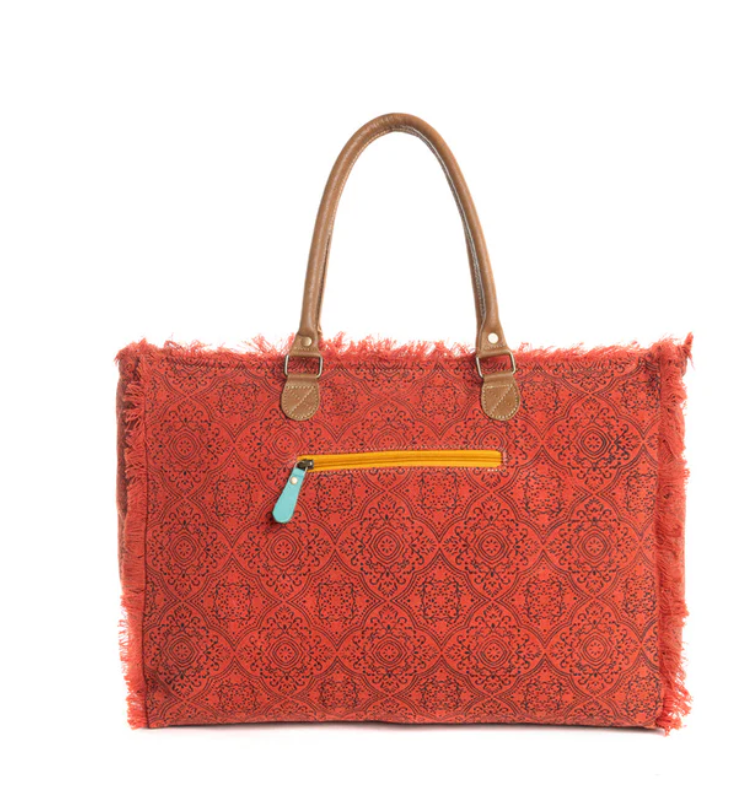 Myra Bag | Triple Fork Ranch Weekender Bag in Scarlet *FINAL SALE*