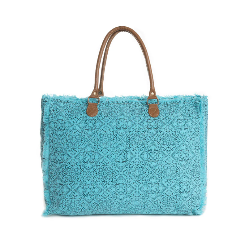Myra Bag | Triple Fork Ranch Weekender Bag in Turquoise *FINAL SALE*