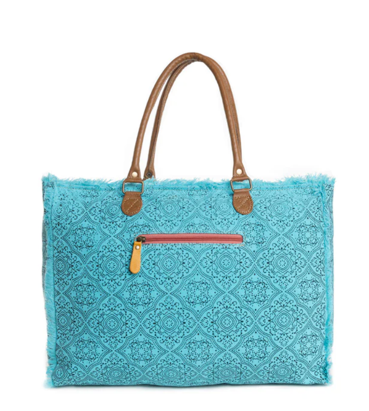 Myra Bag | Triple Fork Ranch Weekender Bag in Turquoise *FINAL SALE*