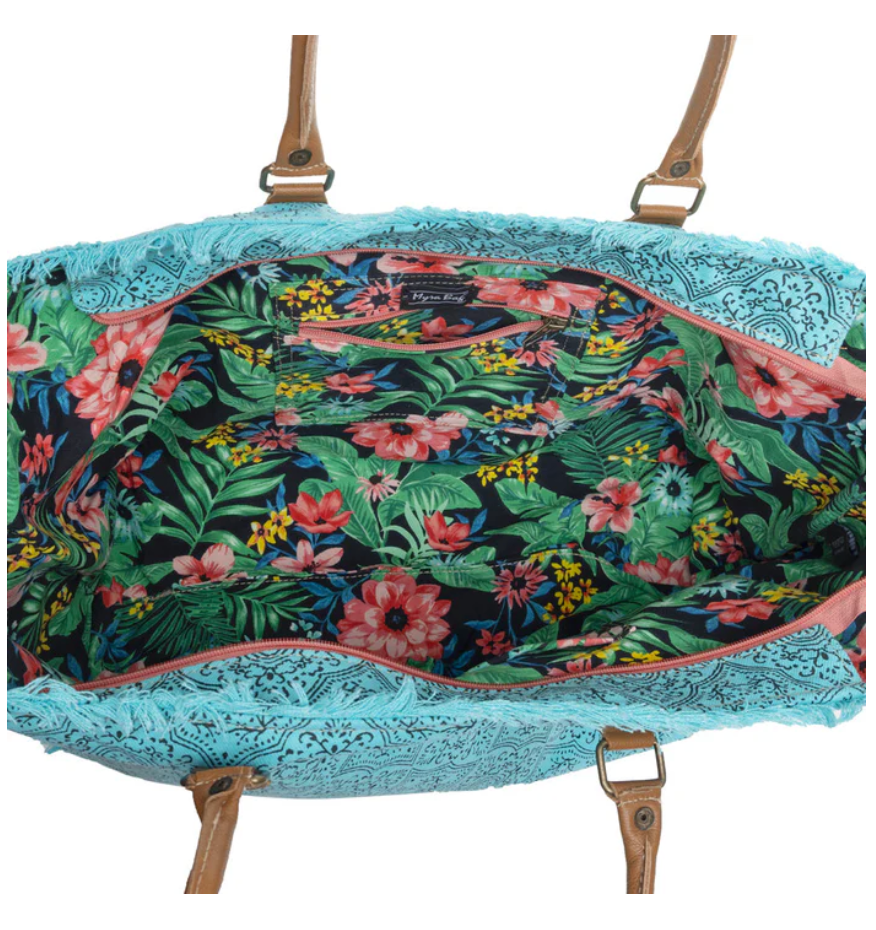 Myra Bag | Triple Fork Ranch Weekender Bag in Turquoise *FINAL SALE*