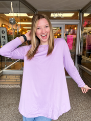 Essential Butter Soft Round Neck Long Sleeve Top - Lavender *FINAL SALE*