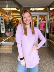Essential Butter Soft Round Neck Long Sleeve Top - Lavender *FINAL SALE*