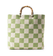 Myra | Classic Cottage Checker Tote Bag In Green *FINAL SALE*
