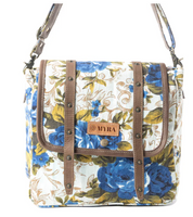 Myra | Mesa Morning Glories Messenger Bag In Blue and Off White *FINAL SALE*