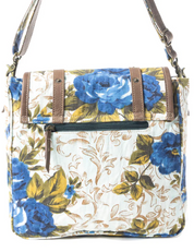 Myra | Mesa Morning Glories Messenger Bag In Blue and Off White *FINAL SALE*