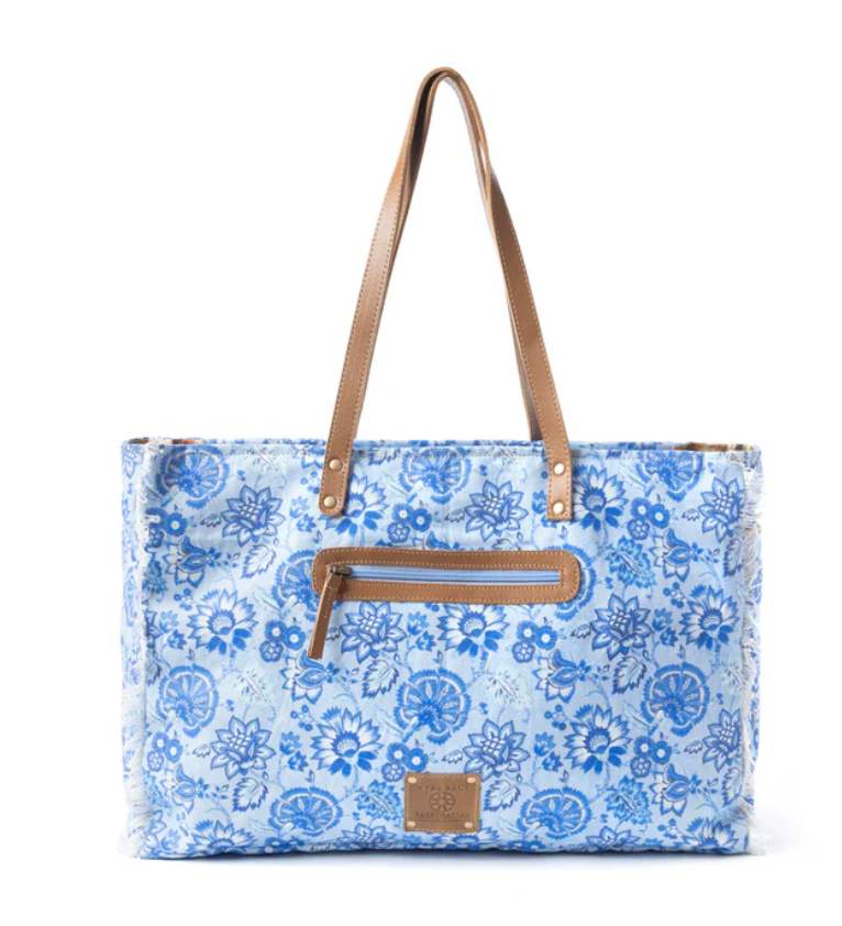 Myra | Delft Garden Weekender Weekender Bag In Blue *FINAL SALE*