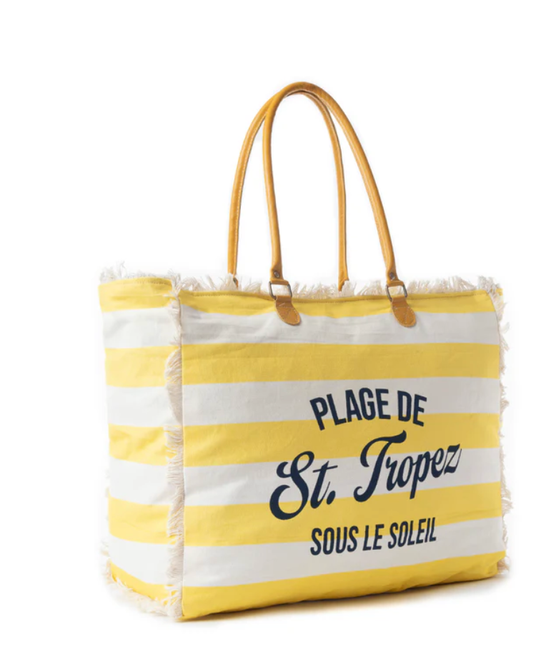 Myra | Saint Tropez Weekender Bag In Yellow & White  *FINAL SALE*
