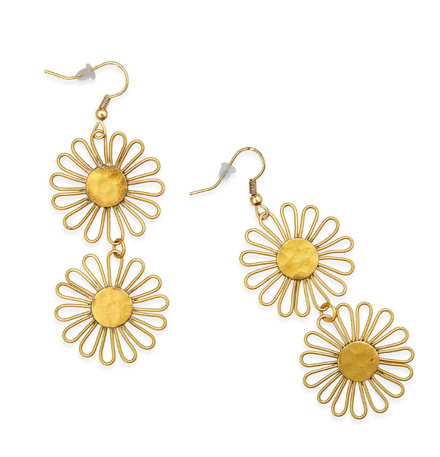 Myra | Dual Daisy Earrings