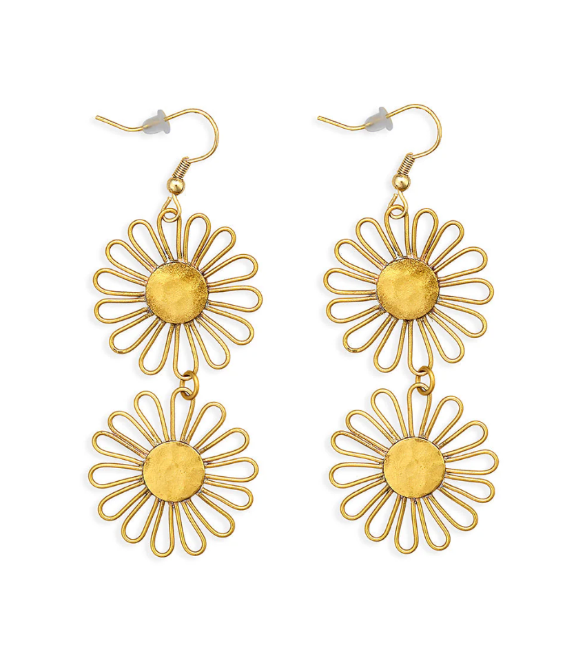 Myra | Dual Daisy Earrings