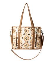 Myra | Mesa Flight Tote Bag In Brown & Yellow *FINAL SALE*