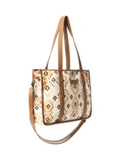 Myra | Mesa Flight Tote Bag In Brown & Yellow *FINAL SALE*