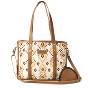 Myra | Mesa Flight Tote Bag In Brown & Yellow *FINAL SALE*