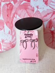 Rope Bow Stud Earrings - Silver *Final Sale*