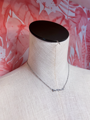 Stainless Steel Waterproof Tarnish Proof Mama Script Necklace  - Silver *Final Sale*