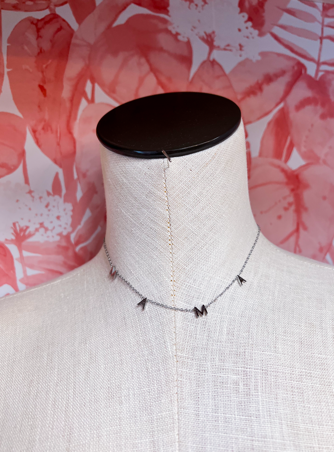 Stainless Steel Waterproof Tarnish Proof Mama Necklace  - Silver *Final Sale*