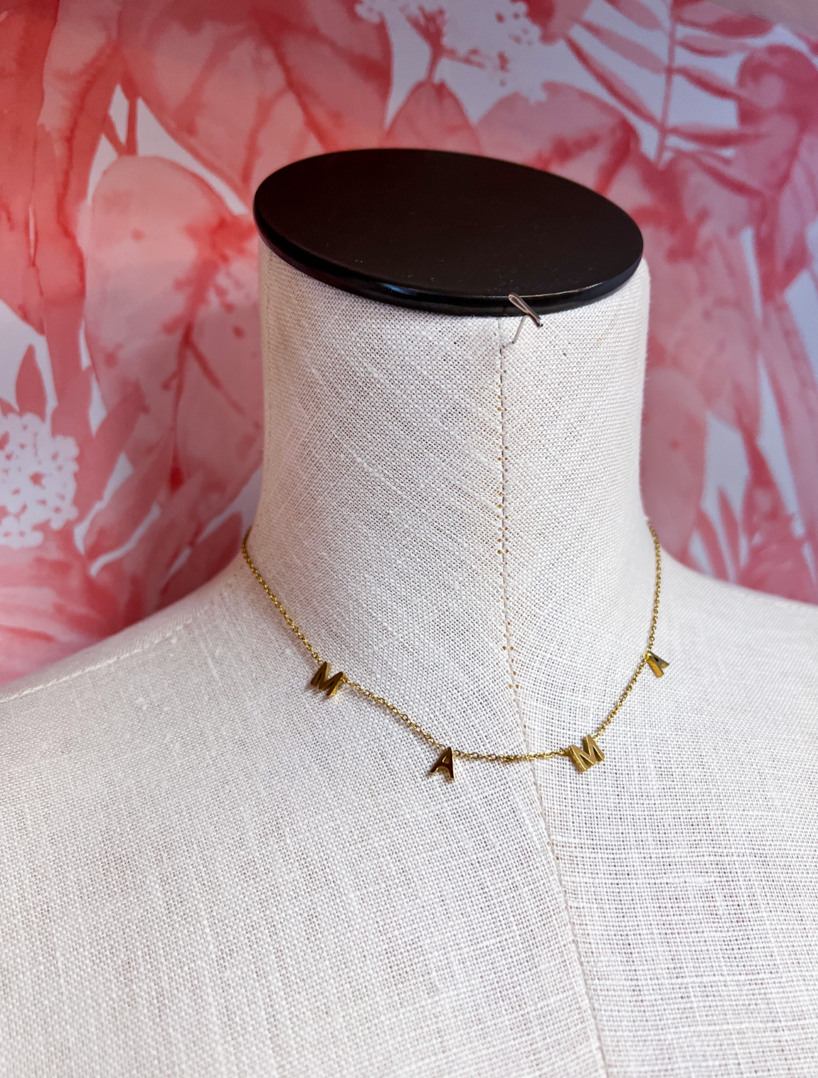 Stainless Steel Waterproof Tarnish Proof Mama Necklace  - Gold *Final Sale*