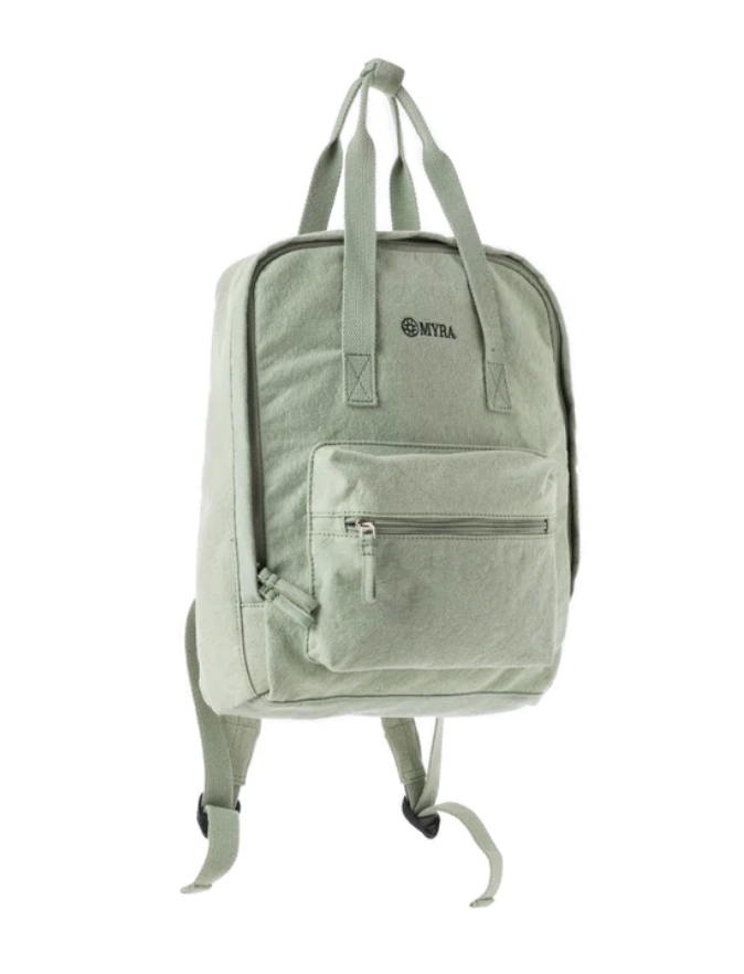 Myra | Pioneer Trek Canvas Backpack Bag in Light Green *FINAL SALE*