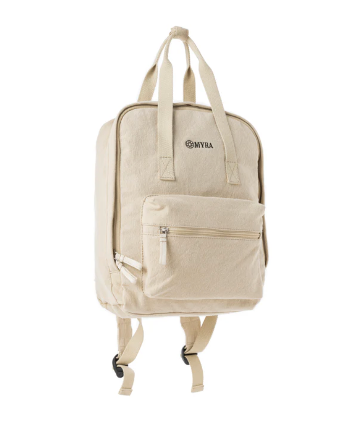 Myra | Pioneer Trek Canvas Backpack Bag in Beige *FINAL SALE*