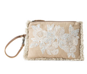 Myra | Meadow Lace Embroided Pouch in Ivory Bloom  *FINAL SALE*