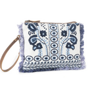 Myra | Mynora Sky Embroided Pouch in Artisanal Blue  *FINAL SALE*