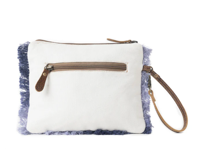 Myra | Mynora Sky Embroided Pouch in Artisanal Blue  *FINAL SALE*