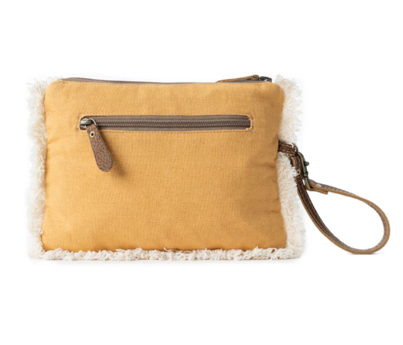 Myra | Amber Harvest Embroidered Pouch in Sunshine Tan *FINAL SALE*
