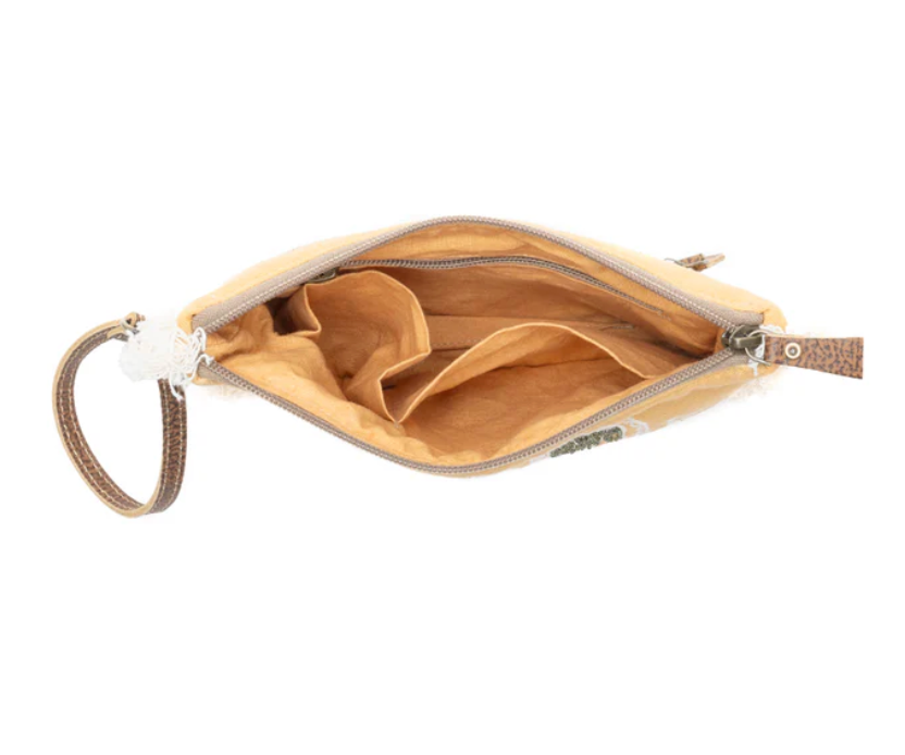 Myra | Amber Harvest Embroidered Pouch in Sunshine Tan *FINAL SALE*