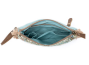 Myra | Mystic Meadow Embroidered Pouch in Boho Blue *FINAL SALE*