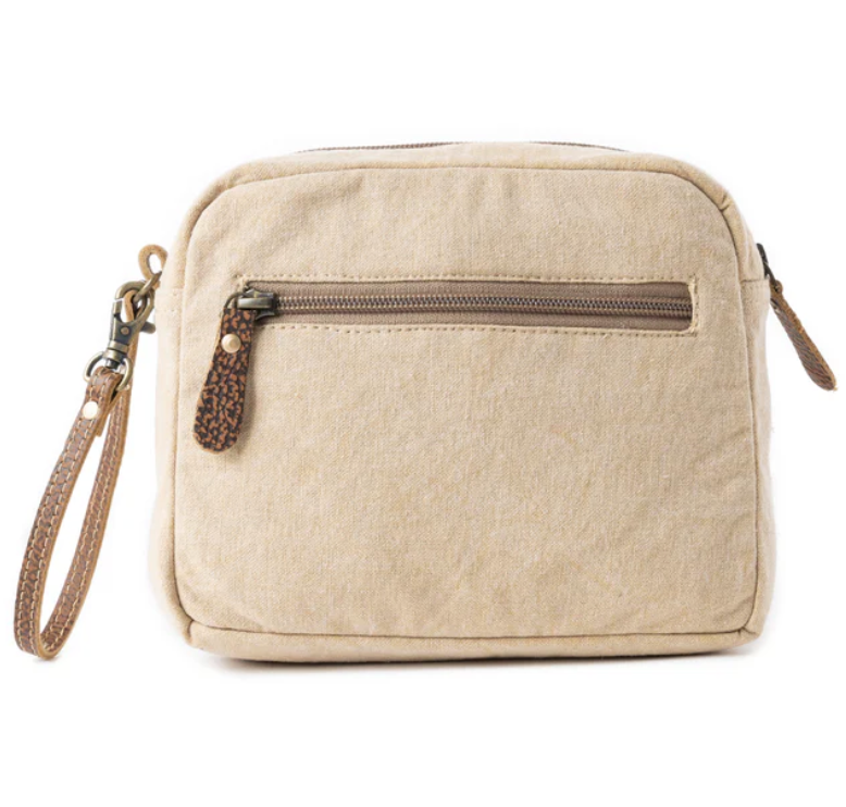 Myra | Azure Dune Canvas Pouch in Vintage Beige *FINAL SALE*