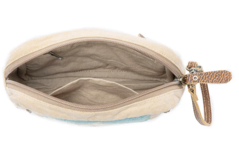 Myra | Azure Dune Canvas Pouch in Vintage Beige *FINAL SALE*