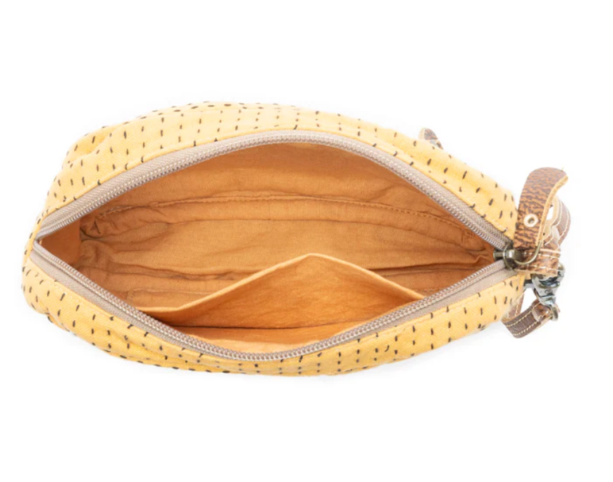Myra | Daisy Pop Woven Pouch in Marigold Yellow *FINAL SALE*