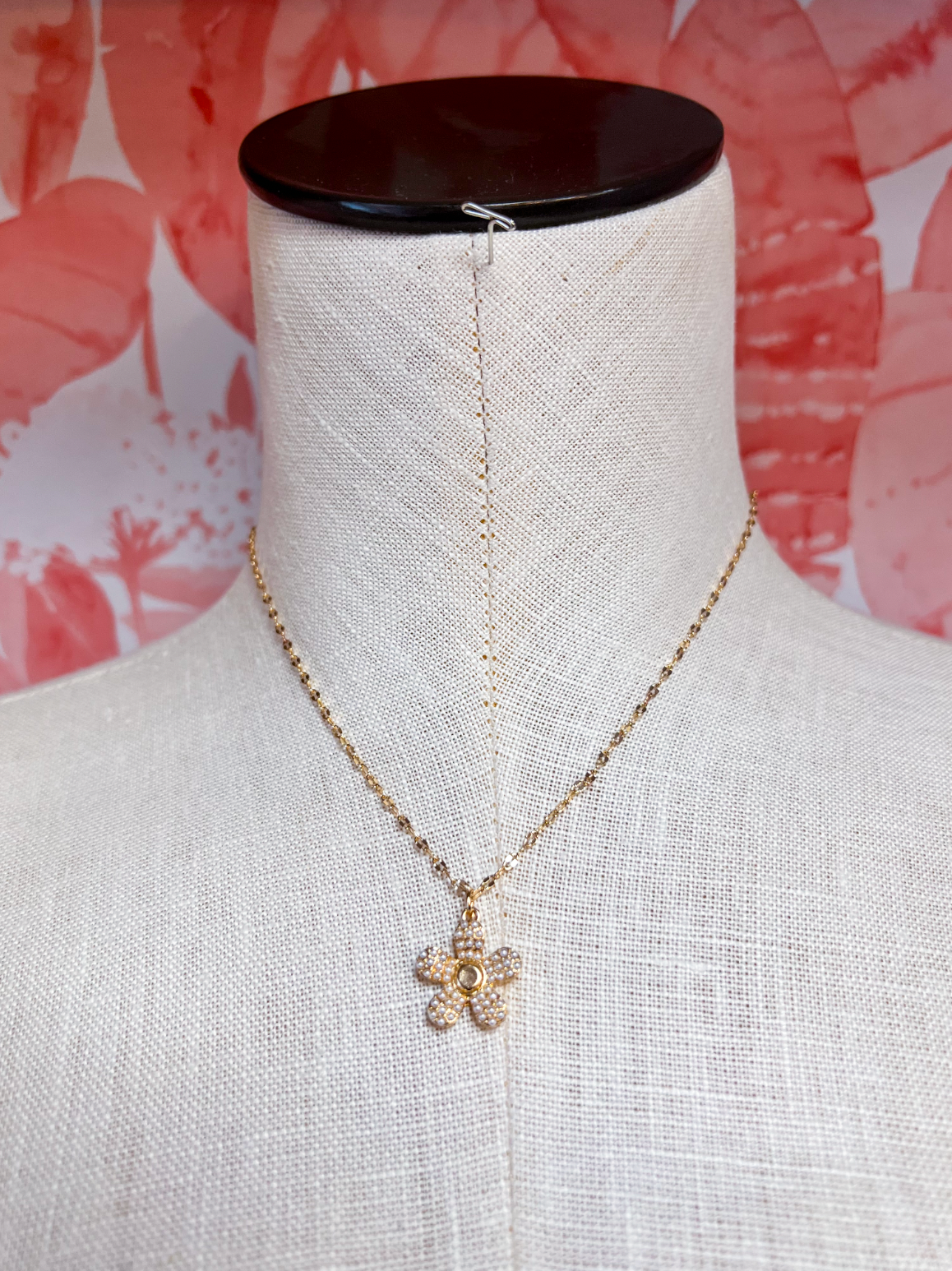 Pearl Flower Charm Necklace *Final Sale*
