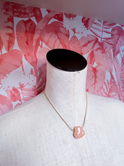 Rose Quartz Inspired Heart Charm Necklace *Final Sale*