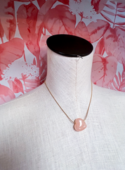 Rose Quartz Inspired Heart Charm Necklace *Final Sale*