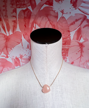 Rose Quartz Inspired Heart Charm Necklace *Final Sale*