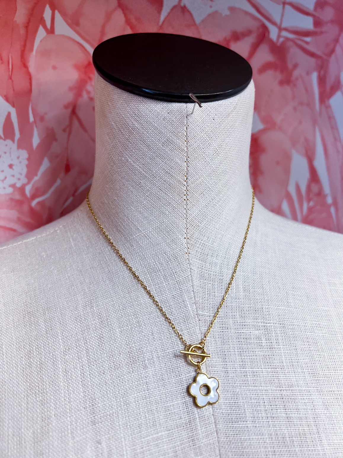 Flower Toggle Stainless Steel Necklace *Final Sale*