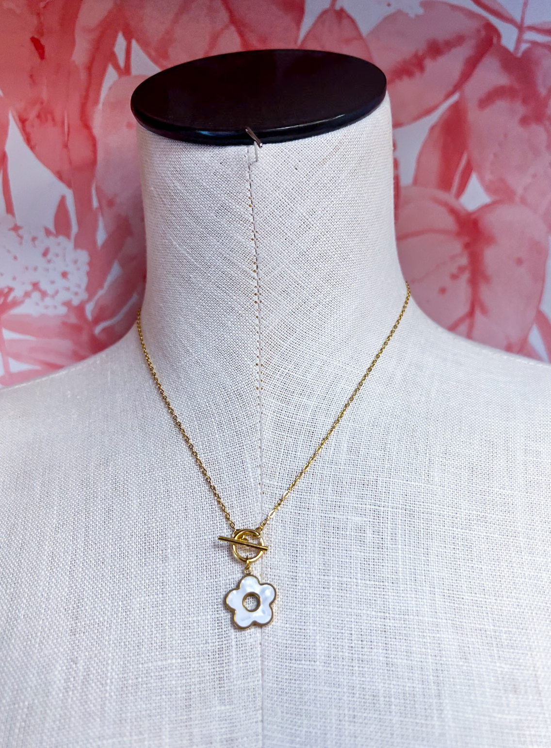 Flower Toggle Stainless Steel Necklace *Final Sale*