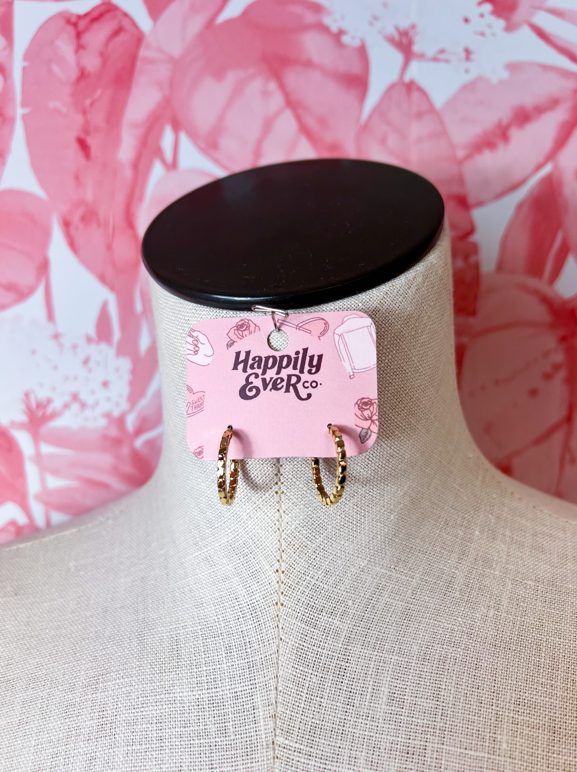 Hammered Twist Huggie Hoops in Gold *Final Sale*