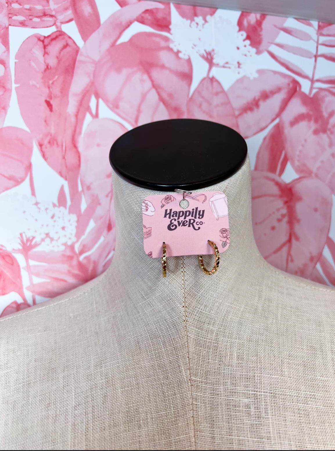 Hammered Twist Huggie Hoops in Gold *Final Sale*