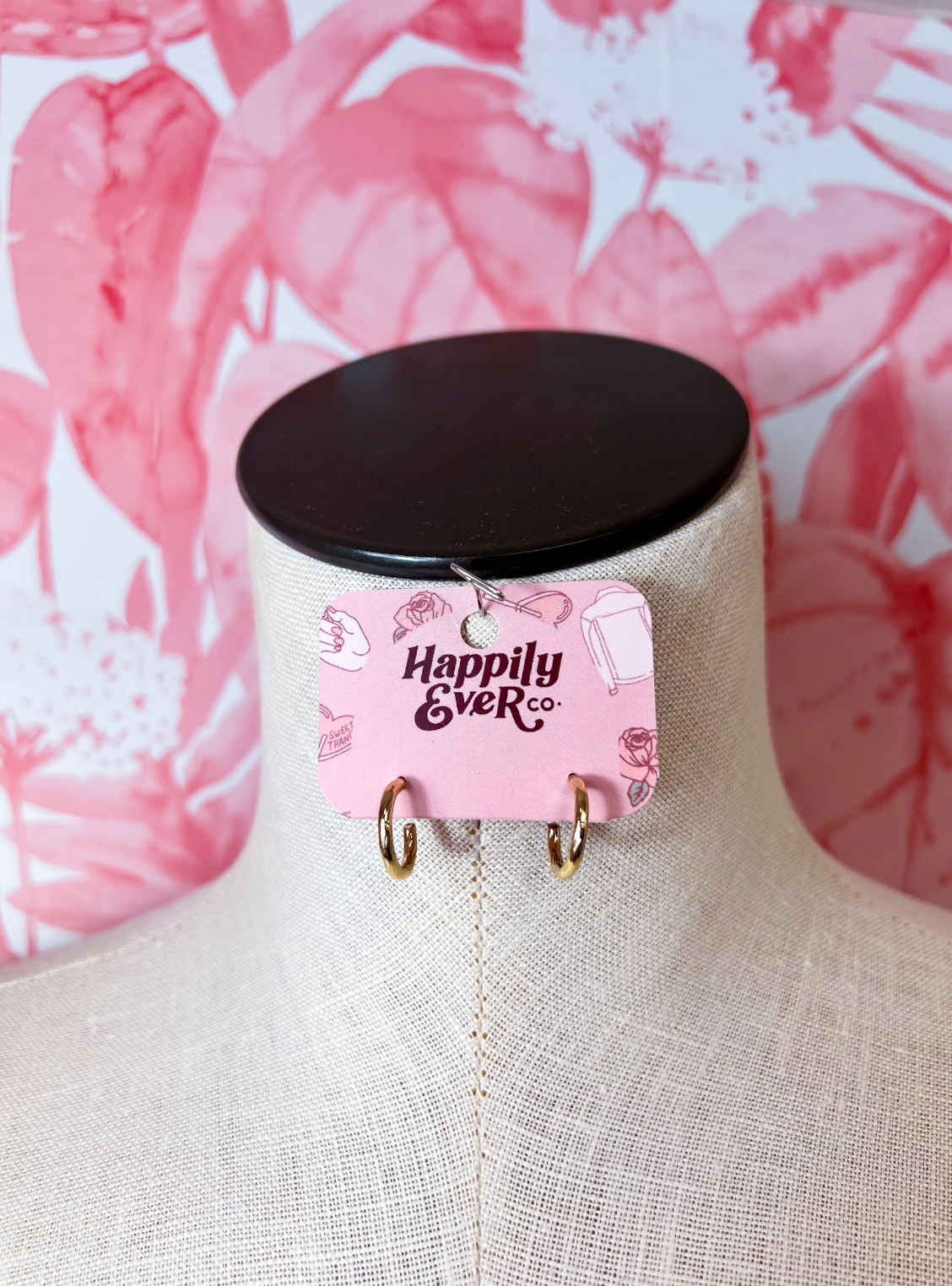 Etched Huggie Hoops in Gold *Final Sale*