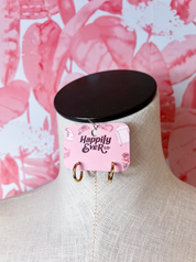 Etched Huggie Hoops in Gold *Final Sale*