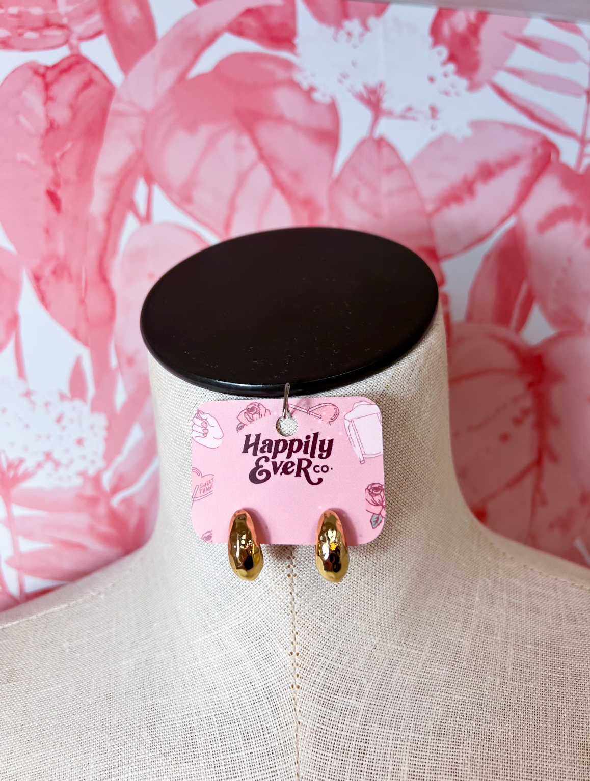 Mini Huggie Hammered Hoop Earrings in Gold *Final Sale*