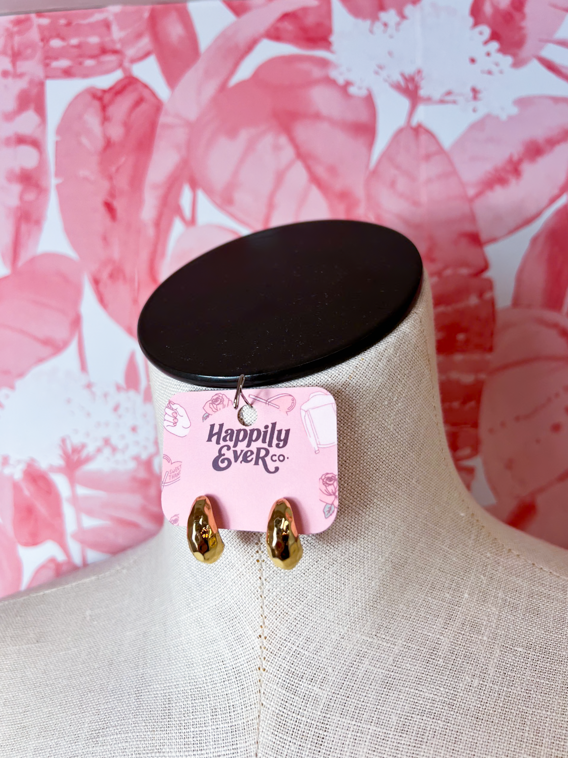 Mini Huggie Hammered Hoop Earrings in Gold *Final Sale*