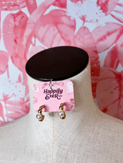 Drop of Pearl Hoop Huggie Earrings in Gold *Final Sale*