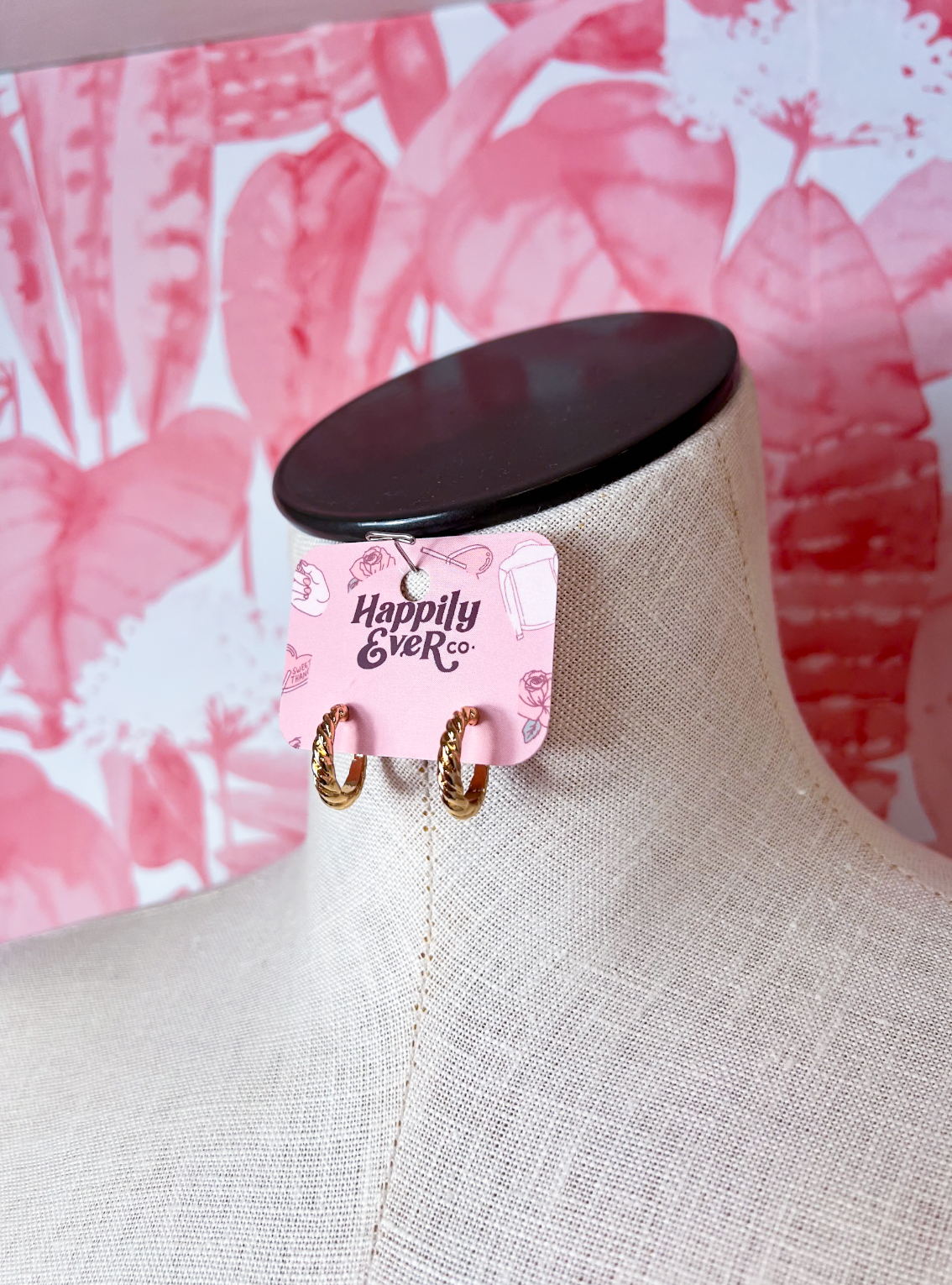 With A Twist Hoop Huggie Earrings in Gold *Final Sale*