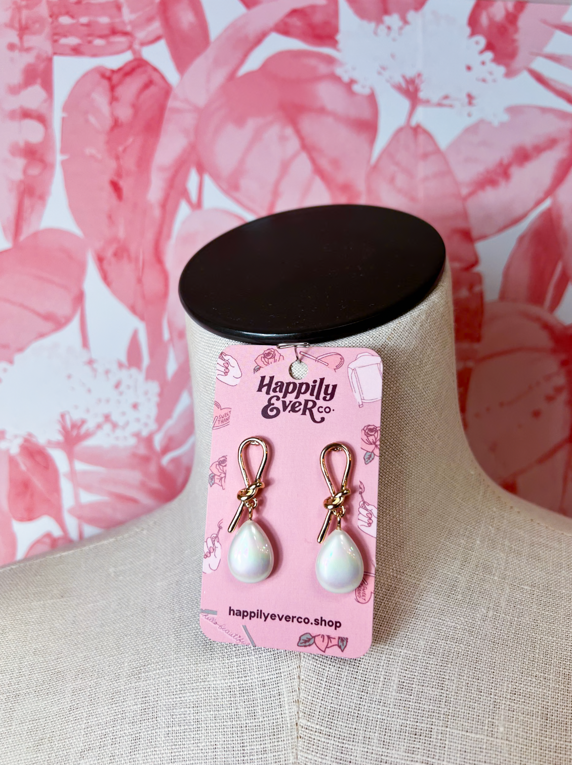 Wired Bow With Opal Teardrop Earrings *Final Sale*